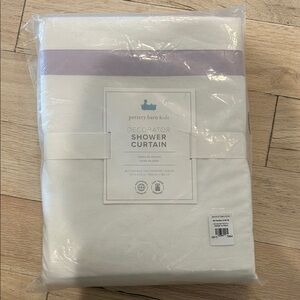 Pottery Barn Kids White and Lavender Shower Curtain